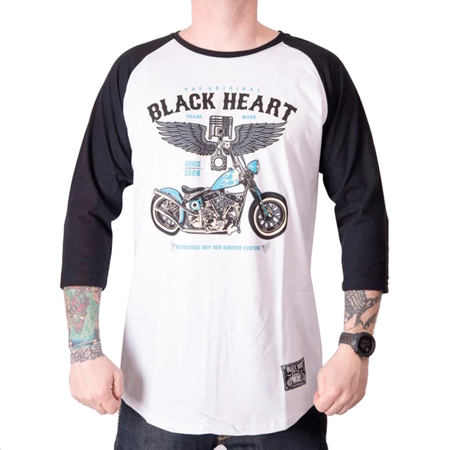 Long-Sleeved T-Shirt BLACK HEART Blue Chopper RG - White - White