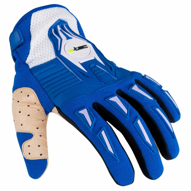 Motokrosové rukavice W-TEC Kozun - modro-béžová