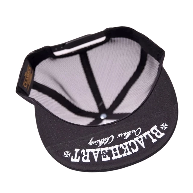 Snapback Hat BLACK HEART Chopper Trucker BLK - Black