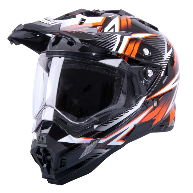 Motocross Helm W-TEC AP-885 Graphic - schwarz-orange