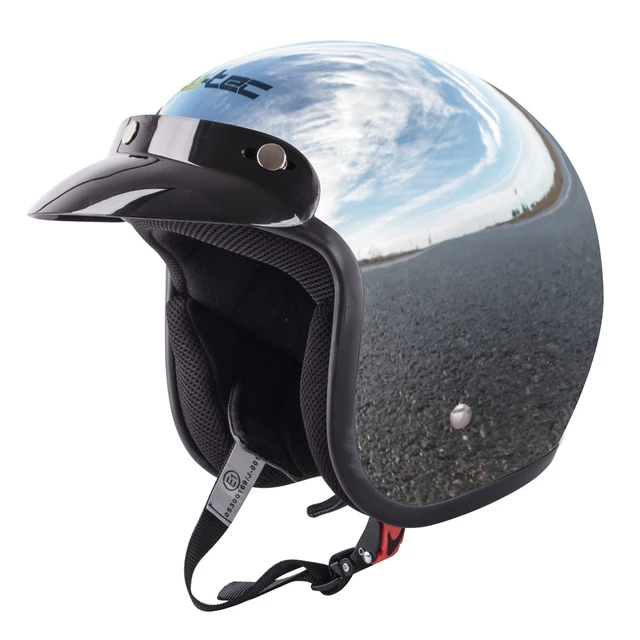 Kask motocyklowy otwarty chopper W-TEC AP-75 - Chromowany