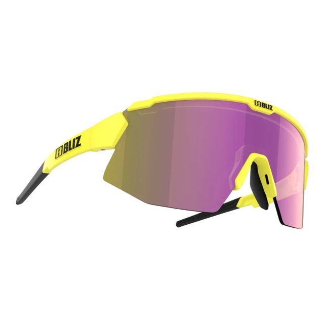 Sports Sunglasses Bliz Breeze 2023 - Transparent Dark Grey Brown - Matt Neon Yellow Brown
