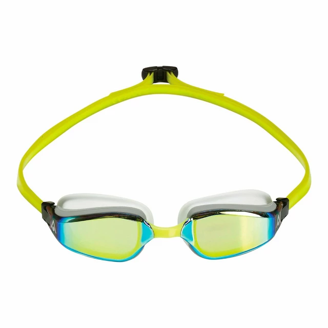 Swimming Goggles Aqua Sphere Fastlane Yellow Titanium Mirrored - White-Yellow