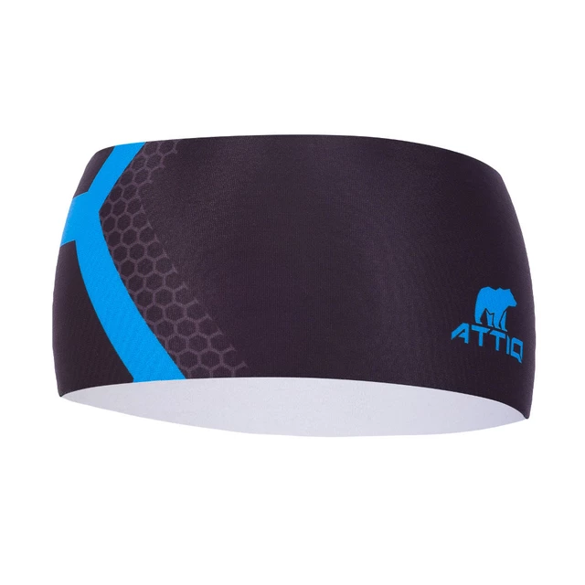 Sports Headband Attiq Lycra Thermo - Taiga Carbon - Vertical Blue