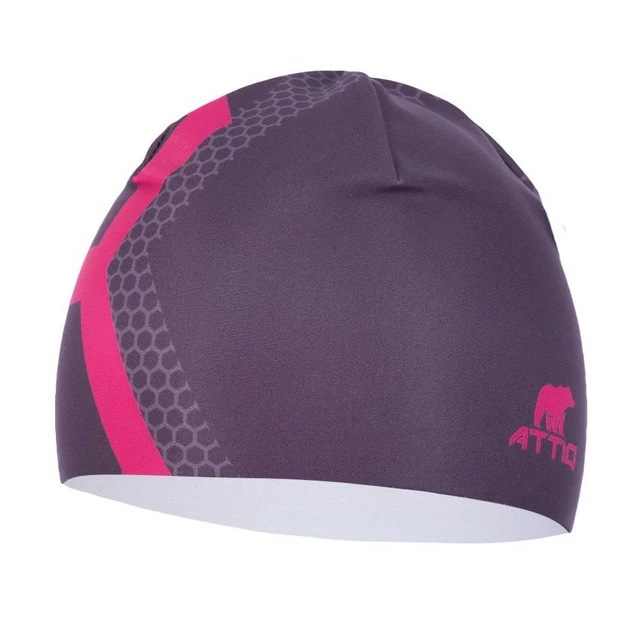 Sports Beanie Attiq Lycra Thermo - Mountain Grey - Vertical Pink