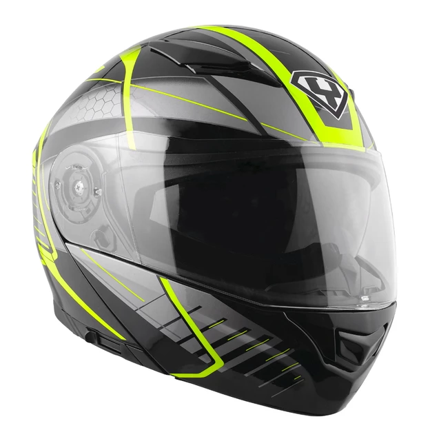 Motorcycle Helmet Yohe 950-16 - Black-Fluorescent Green