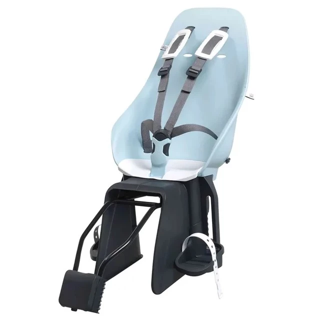 Rear-Mounted Child Bike Seat w/ Adaptor & Seatpost Holder Urban Iki - Bincho Black/Kurumi Brown - Aotake Menthol Blue/Shinju White