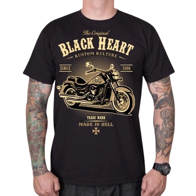 Triko BLACK HEART Harley - černá