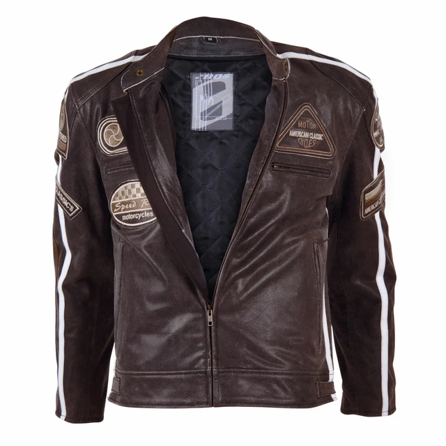Leather Moto Jacket BOS 2058 Brown - Brown