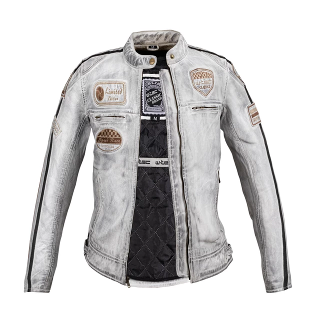 Women’s Leather Motorcycle Jacket W-TEC Sheawen Lady White New - White