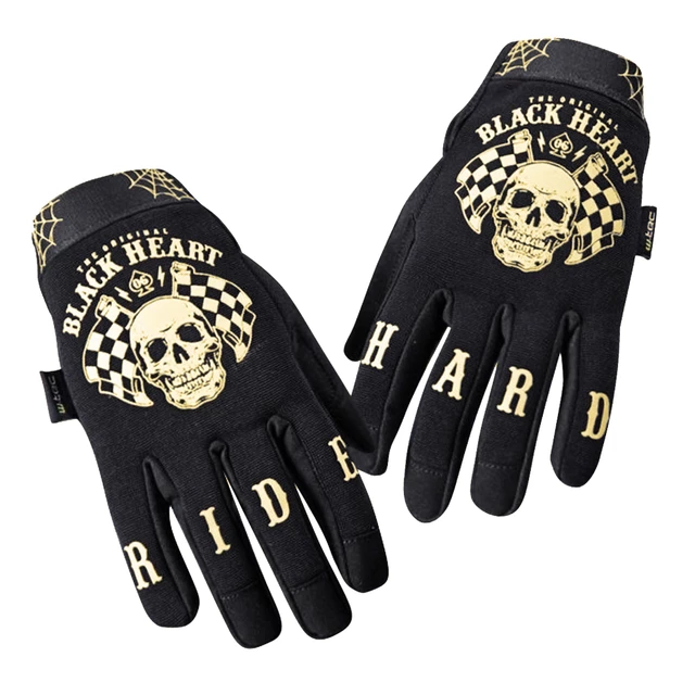 Motorcycle Gloves W-TEC Black Heart Restarter - Black - Black