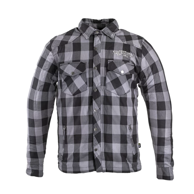 Flanelová košile W-TEC Black Heart Reginald s aramidem - šedo-černá - šedo-černá