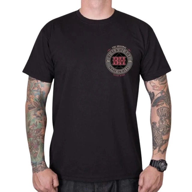 Koszulka motocyklowa T-shirt BLACK HEART Ember - Czarny