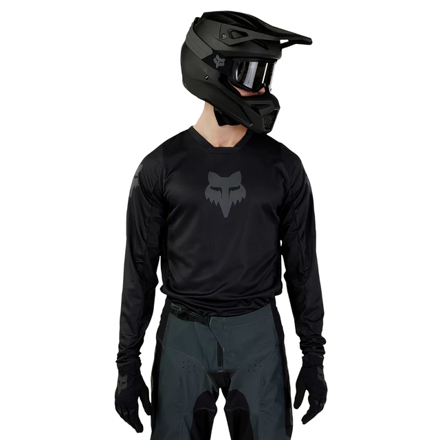 Motocross felső FOX 180 Blackout Jersey - fekete - fekete