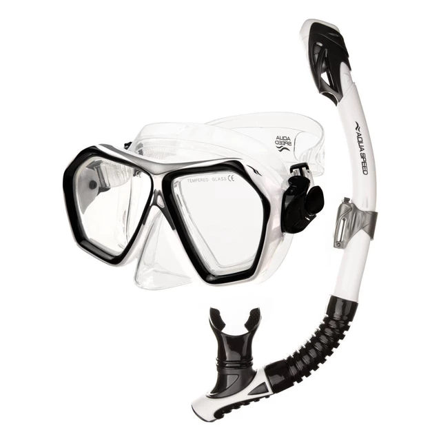 Snorkeling Set Aqua Speed Blaze + Borneo - White/Black - White/Black