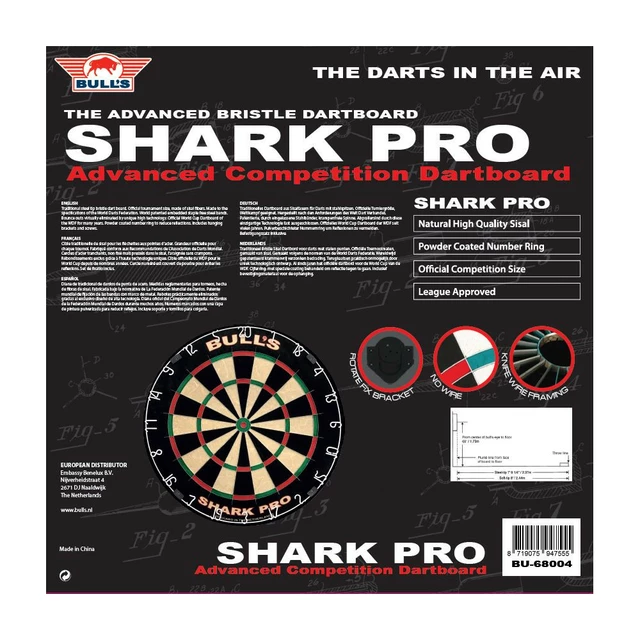 Sisalový terč na šípky Bull's Shark Pro