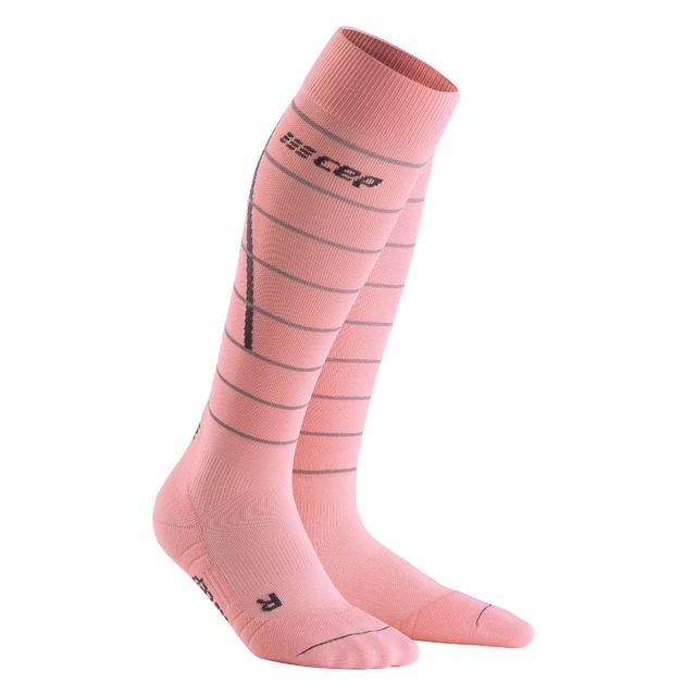 Női kompressziós zokni CEP Reflective - rózsaszín - rózsaszín