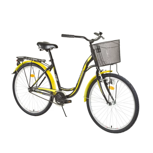 Női városi kerékpár DHS Citadinne 2632 26"- 2015 modell - fekete-sárga