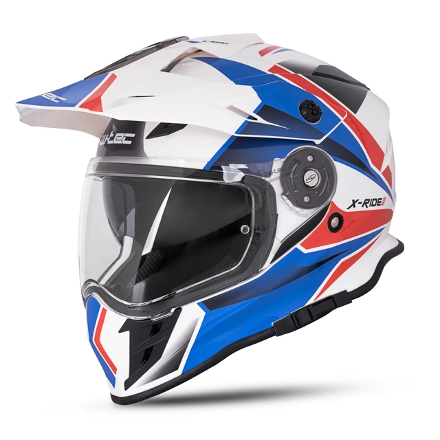 Motorcycle Helmet W-TEC Valso Graphic - Black-Grey-Fluo - White-Red-Blue