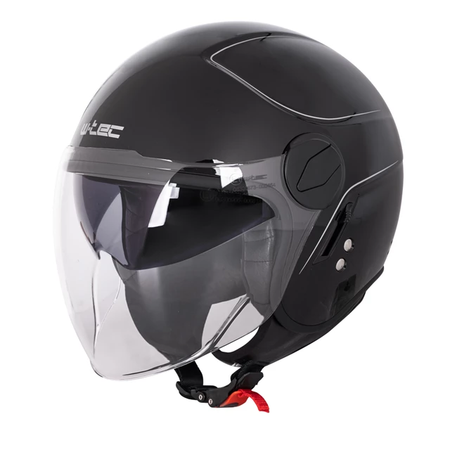 Scooter Helmet W-TEC Vernante - Black Matt - Glossy Black