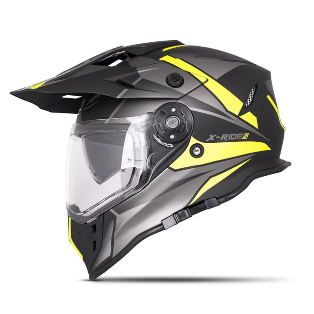 Moto prilba W-TEC Valso Graphic - čierno-šedo-fluo