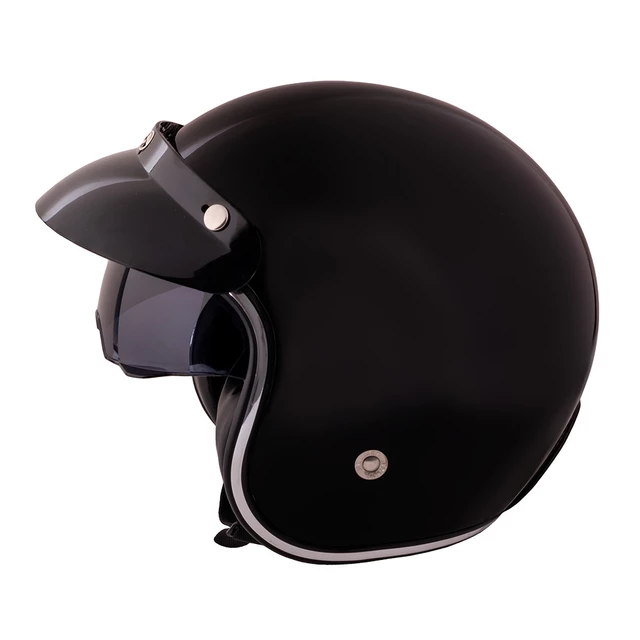 Kask motocyklowy otwarty chopper W-TEC CRUISER z osłoną przeciwsłoneczną - Czarny błyszczący