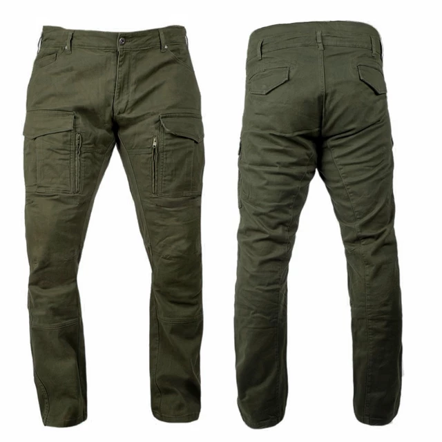 Men’s Motorcycle Pants BOS Cargo D - Brown Camo - Green