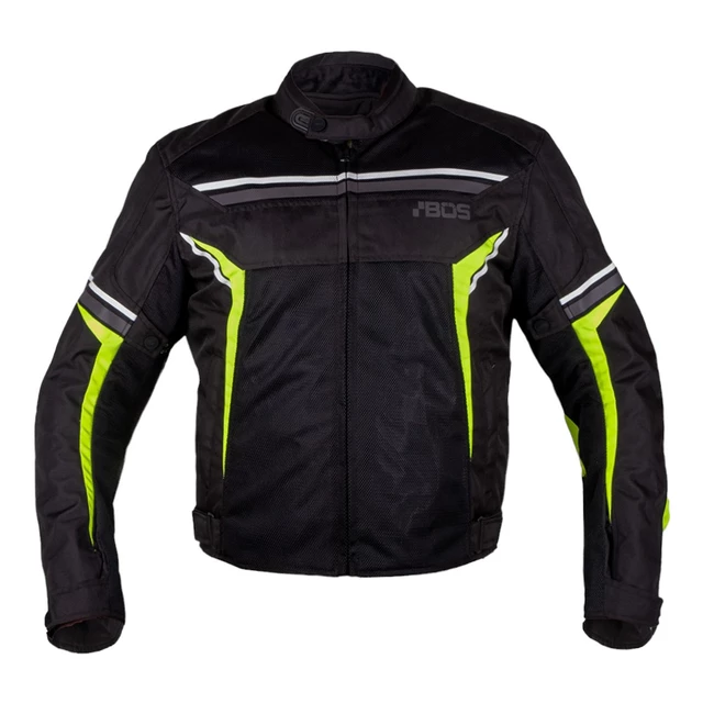 Men’s Motorcycle Jacket BOS Laganas - Full Black - Black/Yellow