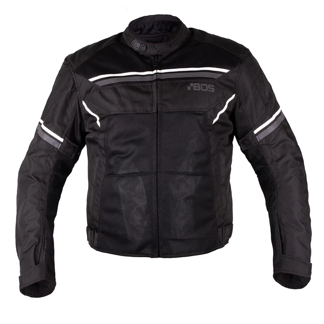 Men’s Motorcycle Jacket BOS Laganas - Black/Orange - Full Black