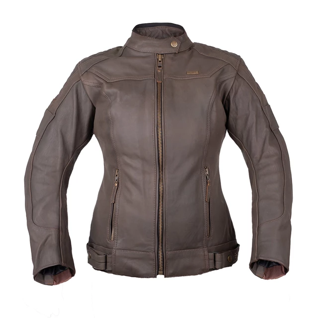 Women’s Leather Motorcycle Jacket W-TEC Kaika - Brown - Brown