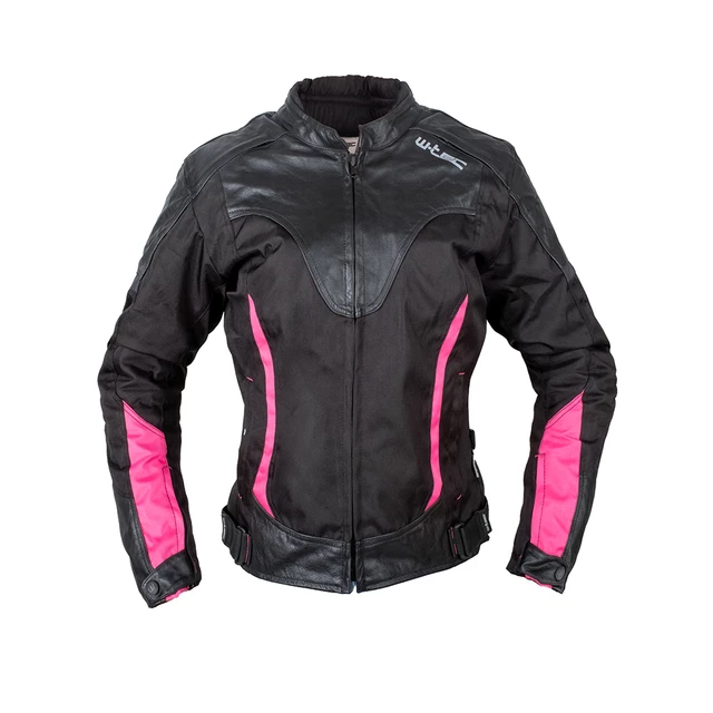 Női motoros dzseki W-TEC Durmana - fekete-rózsaszín - fekete-rózsaszín