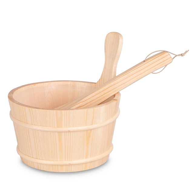 Wooden Bucket & Ladle