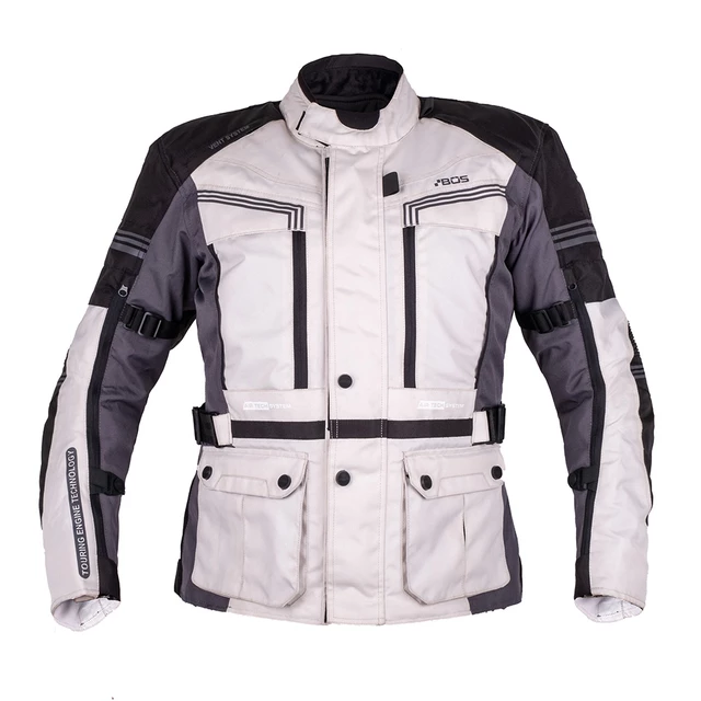 Touring-Motojacke für Männer BOS Maximum - Grau - Grau