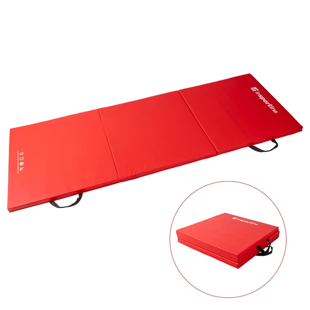 Folding Gymnastics Mat inSPORTline Trifold 195 x 90 x 5 cm - Red