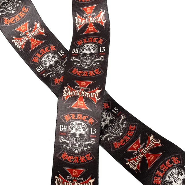 Suspenders W-TEC Black Heart - Cross Skull