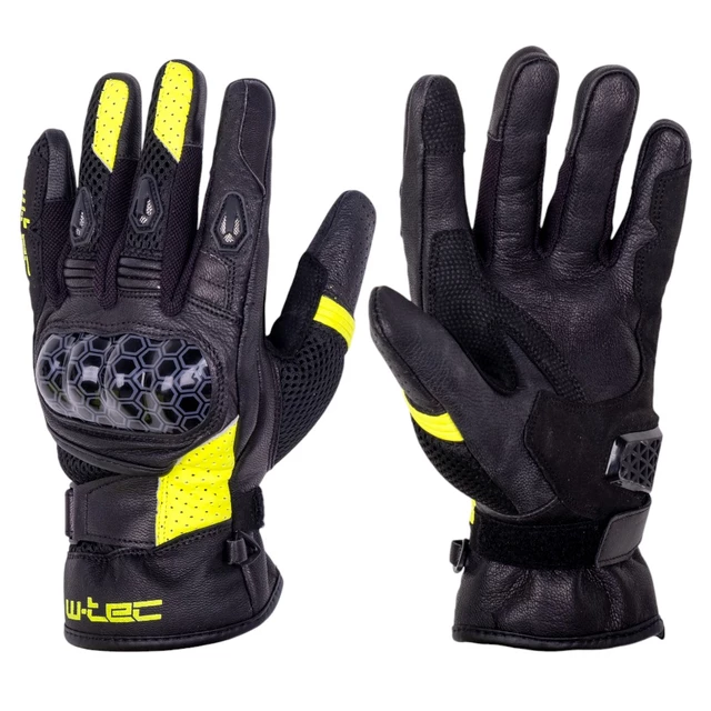 Motorcycle Gloves W-TEC Kudavo - Black-Fluo