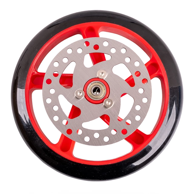 Náhradní kolo s brzdovým diskem na koloběžku Discola 200x30mm - červená
