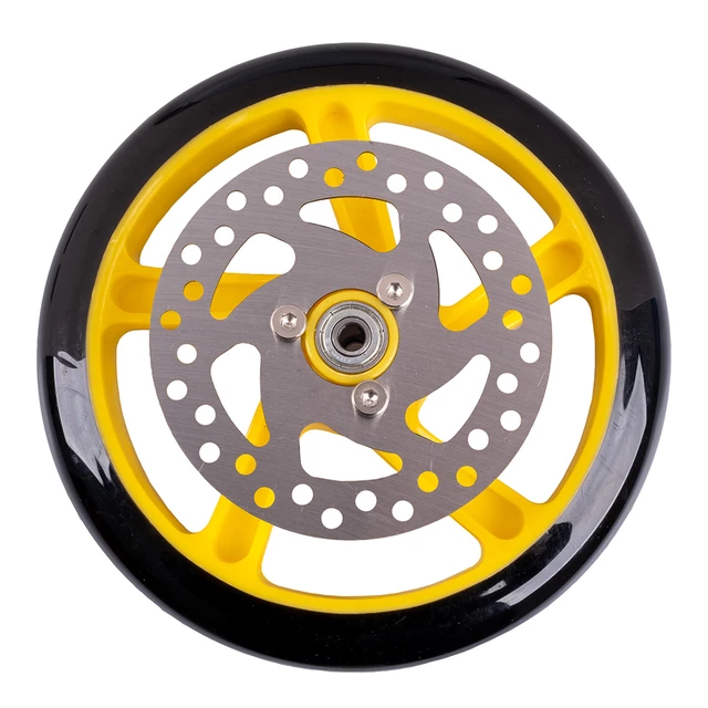 Náhradné koliesko s brzdovým diskom na kolobežku Discola 200x30mm - žltá - žltá