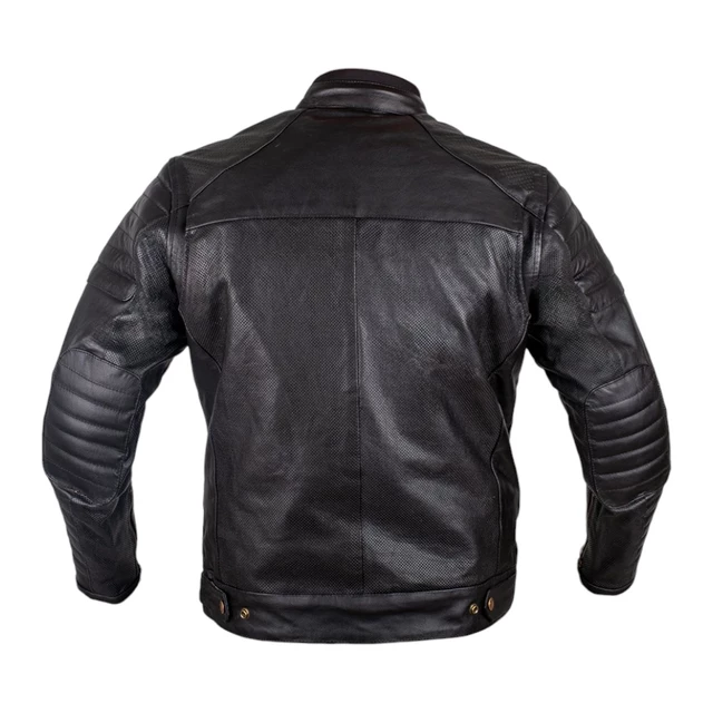 W-TEC Gradac Sommer-Motojacke aus Leder - schwarz