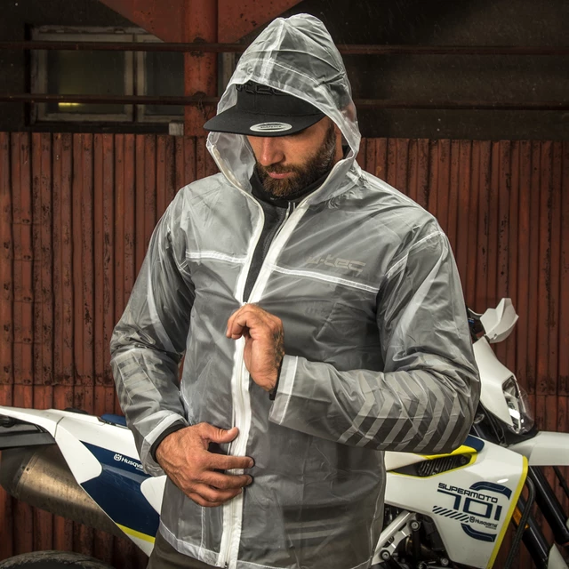 Motorcycle Raincoat W-TEC Lighty - Transparent