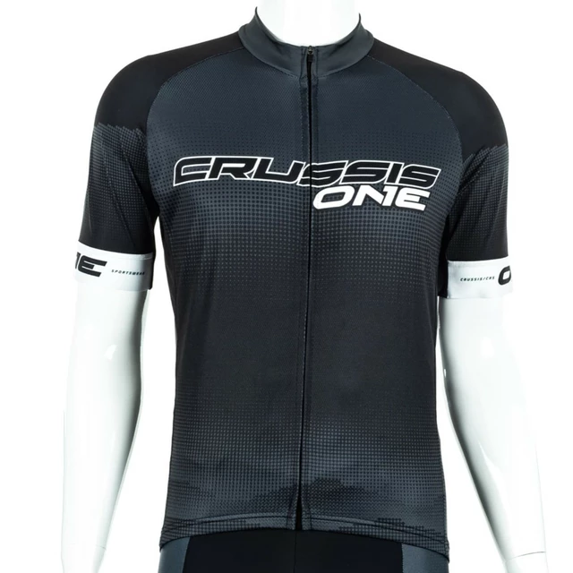 Short-Sleeved Cycling Jersey Crussis ONE - Black/White - Black/White