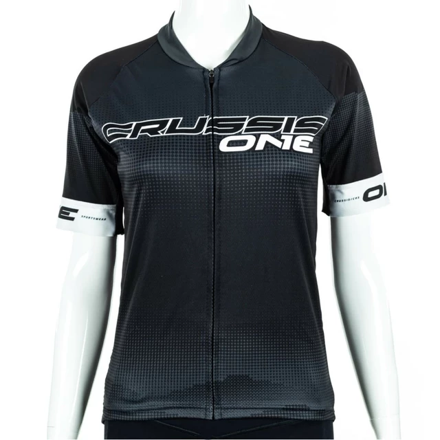 Dámský cyklistický dres s krátkým rukávem Crussis ONE CSW-059 - černá/bílá - černá/bílá