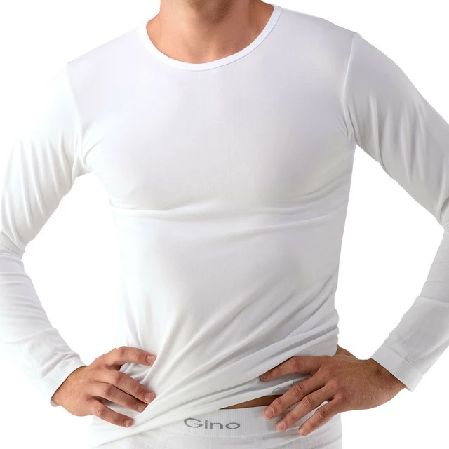 Men’s Long Sleeved T-Shirt EcoBamboo - Black - White
