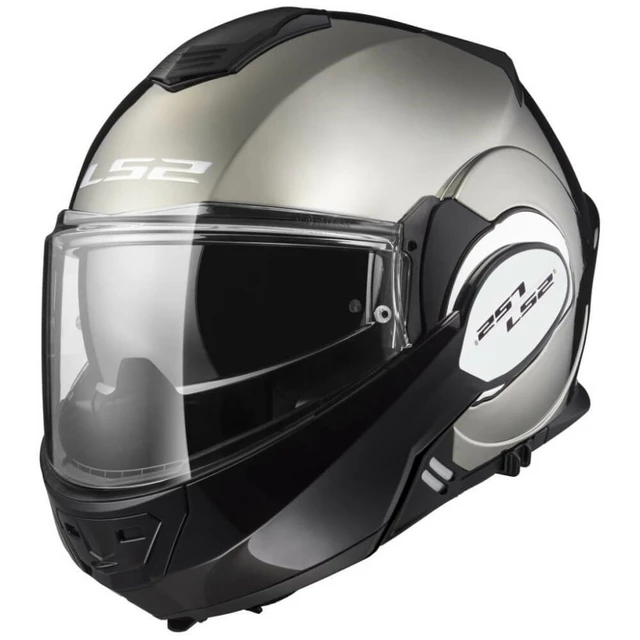Flip-Up Motorcycle Helmet LS2 FF399 Valiant Chrome
