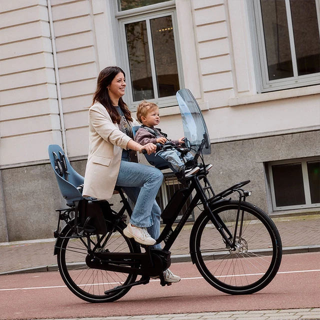 Predná sedačka na bicykel s upínacím adaptérom Urban Iki - Bincho čierna/Kurumi hnedá