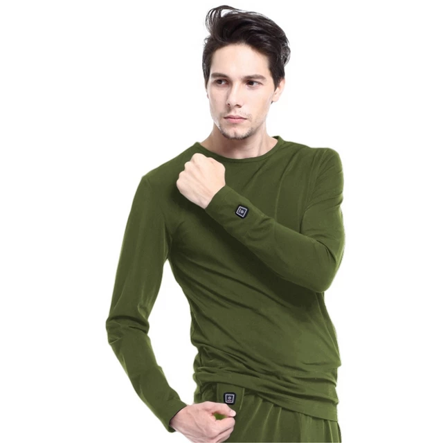Heated Long-Sleeve T-Shirt Glovii GJ1C - Green - Green