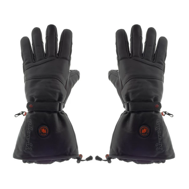 Kožené vyhrievané lyžiarske a moto rukavice Glovii GS5 - čierna - čierna