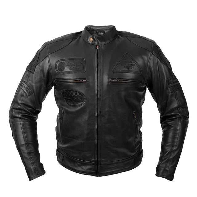 Bőr motoros kabát W-TEC Urban Noir - fekete - fekete