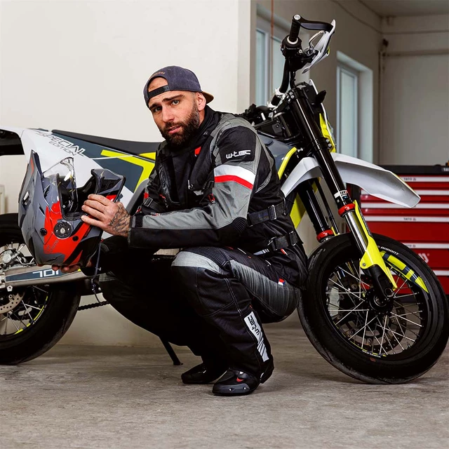 Kask motocross motocyklowy z blendą W-TEC V331 PR Graphic - Khaki-Szary