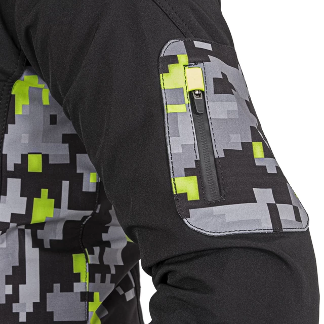 Férfi softshell motoros kabát W-TEC Kybero - fekete-fluo